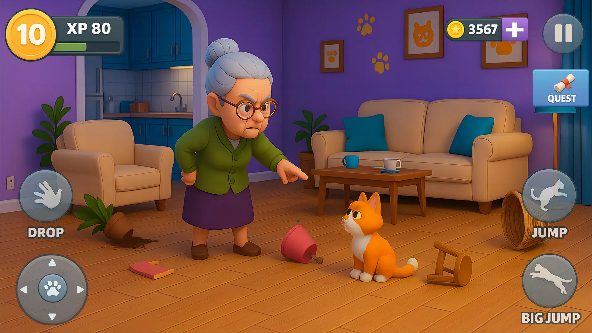 Kitty vs Granny House Chaos Screenshot 5