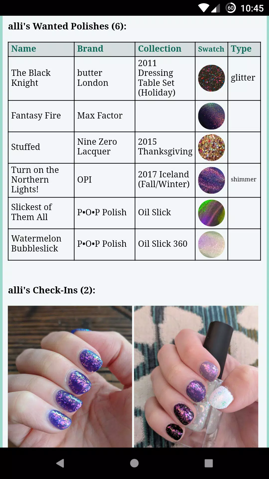 Lacquer Tracker Screenshot 3