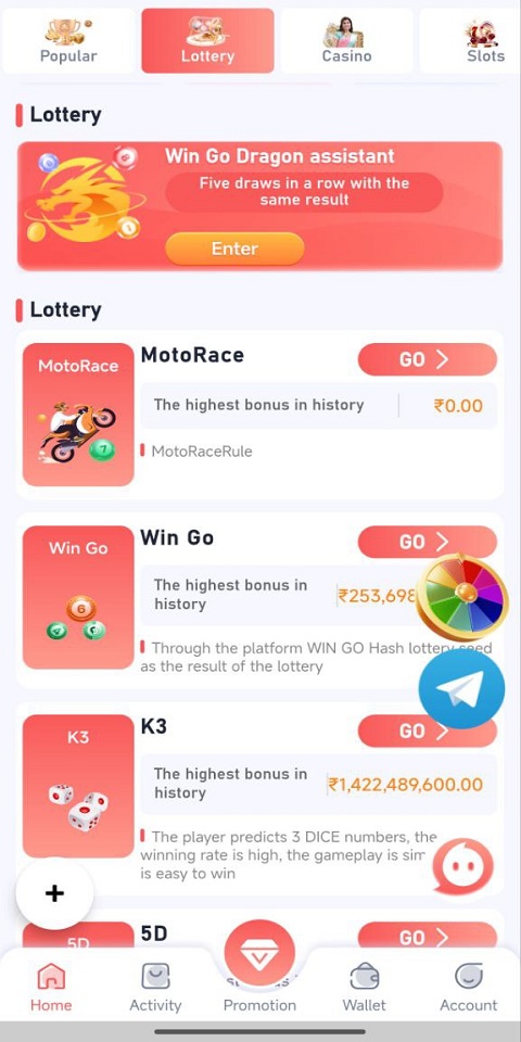 Drip Casino Games Login Screenshot 2