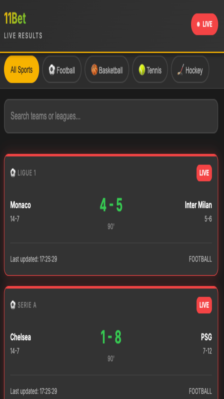 11Bet Screenshot 1