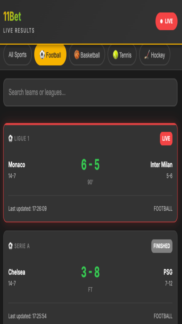 11Bet Screenshot 3